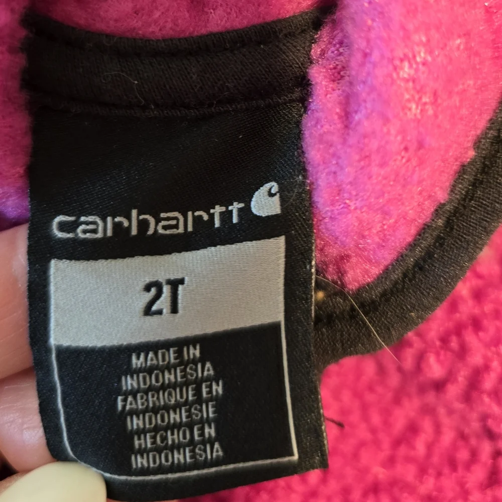 Carhartt Long Sleeve Quarter Snap Sweatshirt Pink Size 2T